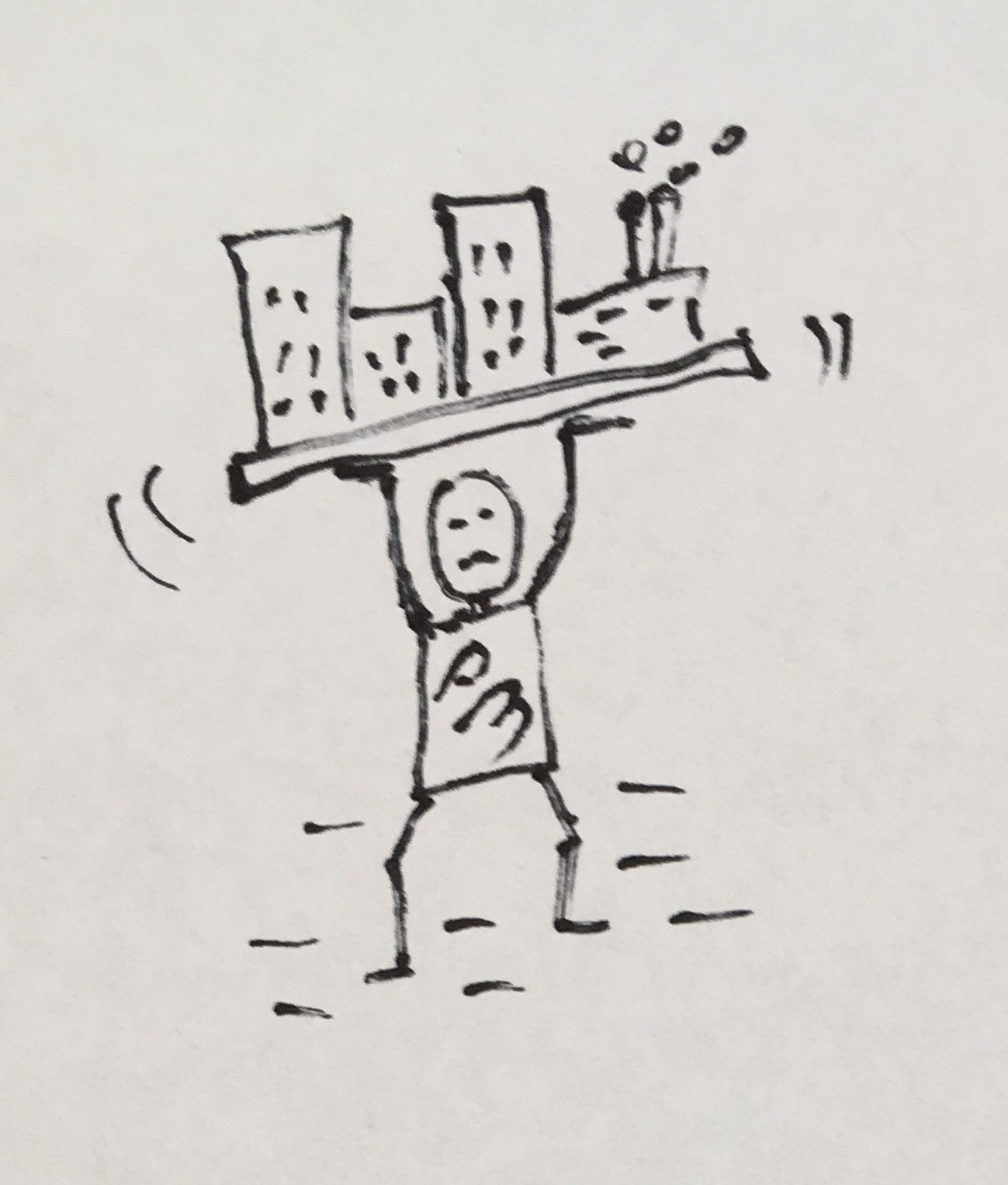 holding the business up